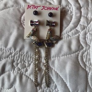 Betsey Johnson Patriotic Pelican Earrings